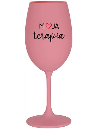 MOJA TERAPIA - ružový pohár na víno 350 ml