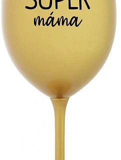 SUPER MOM - zlatý pohár na víno 350 ml