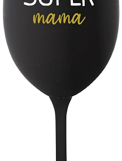 SUPER MAMA - čierny pohár na víno 350 ml