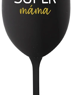 SUPER MAMA - čierny pohár na víno 350 ml