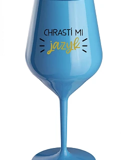 CHRASTING MY TONGUE - modrý nerozbitný pohár na víno 470 ml