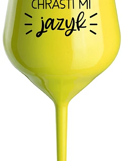 CHRASTING MY TONGUE - žltý nerozbitný pohár na víno 470 ml