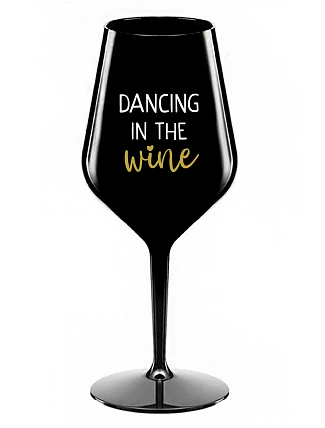 DANCING IN THE WINE - čierny nerozbitný pohár na víno 470 ml