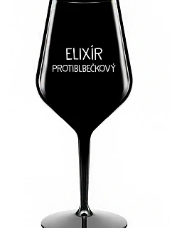 ELIXIR ANTI-BUBBLE - čierny nerozbitný pohár na víno 470 ml