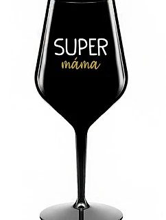 SUPER MAMA - čierny nerozbitný pohár na víno 470 ml