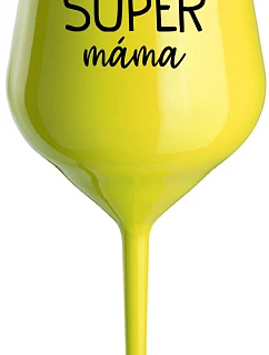 SUPER MAMA - žltý nerozbitný pohár na víno 470 ml
