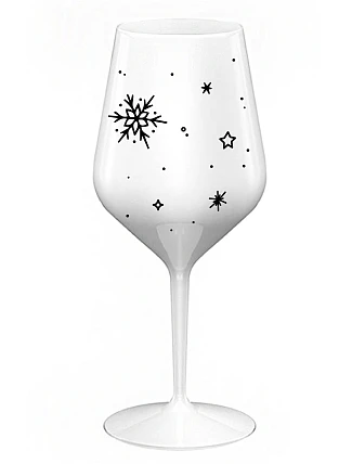 ZIMĚNKA - bílá nerozbitná sklenice na víno 470 ml