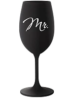 MR. - čierny pohár na víno 350 ml