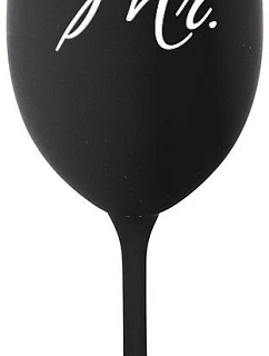 MR. - čierny pohár na víno 350 ml