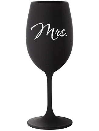 MRS. - čierny pohár na víno 350 ml
