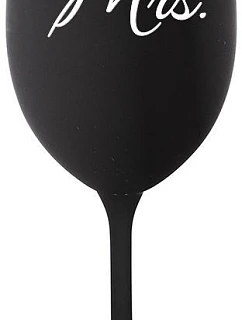 MRS. - čierny pohár na víno 350 ml