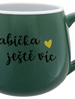 BABIČKA JEŠTĚ VÍC - zelený keramický pohár 300 ml