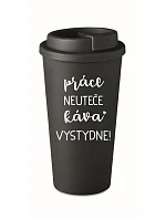 PRÁCA NEVYHOVUJE, KÁVA VÝBORNÁ! - čierny termohrnček 475 ml