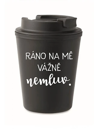 I'M DEARLY LOVING IT - čierny termohrnček 300 ml
