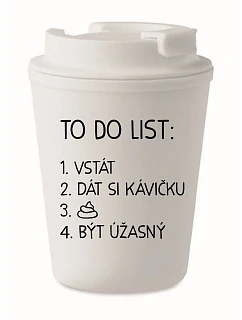TO DO LIST: BE AMAZING - biely termohrnček 300 ml