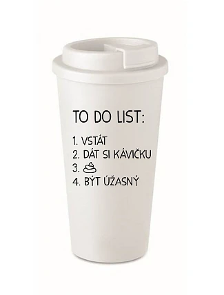 TO DO LIST: BE AMAZING - biely termohrnček 475 ml