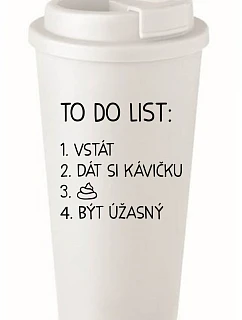 TO DO LIST: BE AMAZING - biely termohrnček 475 ml