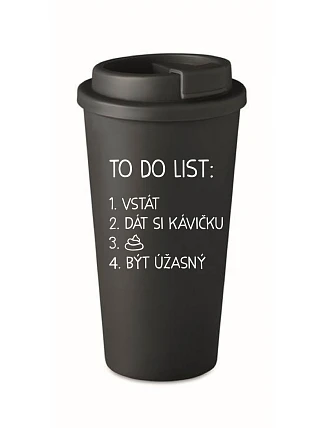 TO DO LIST: BE AMAZING - čierny termohrnček 475 ml