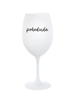 POHODINDA - bílá sklenice na víno 350 ml