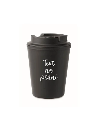 TEXT NA PŘÁNÍ - černý termohrnek 300 ml