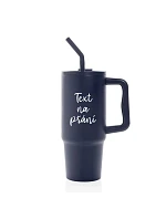TEXT NA PŘÁNÍ - modrý cestovní termohrnek 900 ml  