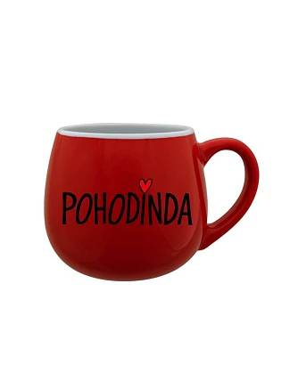 POHODINDA - červený keramický hrnček 300 ml
