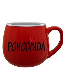 POHODINDA - červený keramický hrnček 300 ml