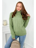 Sveter s rolákom S24-9 dark mint - Kesi