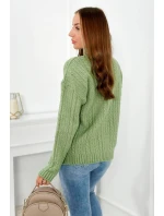 Sveter s rolákom S24-9 dark mint - Kesi
