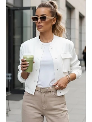 Dámska bunda bomber TY4305 off-white - FashionStreet