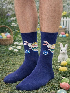 Pánske veľkonočné ponožky 136 tmavomodré - Steven