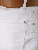 Dámske džínsy s opaskom UY2930 biele - FashionStreet