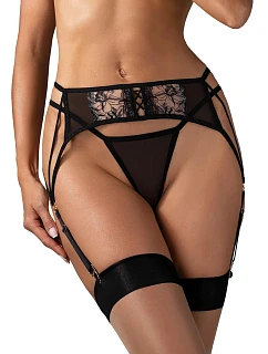 Svůdný podvazkový pás Vila Blanes Garter Belt černý - Obsessive