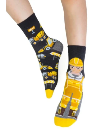 Chlapčenské vzorované ponožky 014 GRAPHITE 29-31