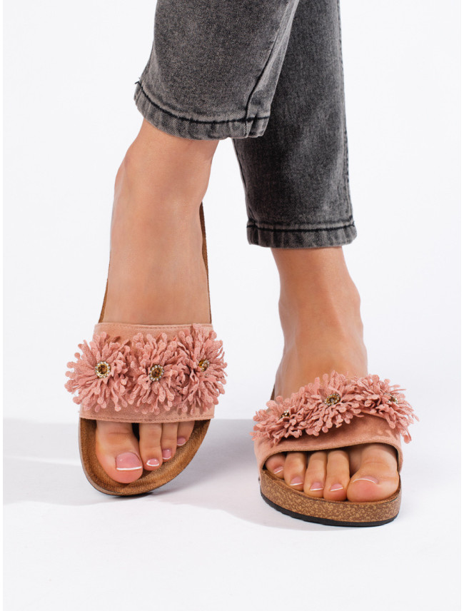 Pohodlné ružové dámske ponožky s klinom
