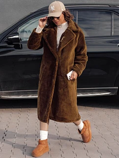 Dámsky zimný kabát GLAMFUR s dlhou ťavou kožušinou FashionStreet TY4699