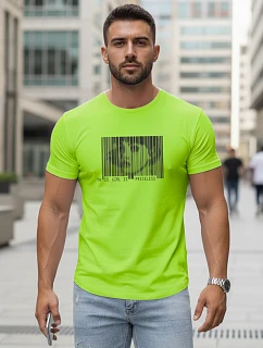 Pánske tričko FashionStreet s limetkovo zelenou potlačou NX5014R