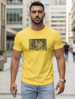 Pánske tričko s potlačou žltá FashionStreet NX5014R