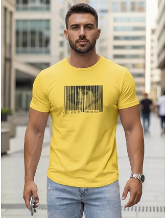 Pánske tričko s potlačou žltá FashionStreet NX5014R Pánske tričko s potlačou žltá FashionStreet NX5014R