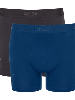 Pánske boxerky SLG Base Short C2P - BLACK - tmavo šedá-tyrkysová M014 - SLOGGI