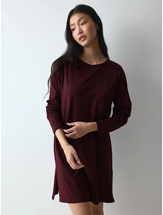 Dámska nočná košeľa Nightdresses Good NDK LSL 08 P Claret bordó – TRIUMPH