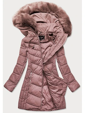 Dámska dlhá prešívaná zimná bunda Old Pink (7689) Dámska dlhá prešívaná zimná bunda Old Pink (7689)