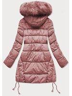 Dámska prešívaná zimná bunda s kapucňou Old Pink (7690) Dámska prešívaná zimná bunda s kapucňou Old Pink (7690)