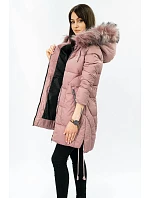 Dámska prešívaná zimná bunda s kapucňou Old Pink (7690) Dámska prešívaná zimná bunda s kapucňou Old Pink (7690)