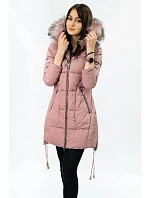 Dámska prešívaná zimná bunda s kapucňou Old Pink (7690) Dámska prešívaná zimná bunda s kapucňou Old Pink (7690)