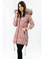 Dámska prešívaná zimná bunda s kapucňou Old Pink (7690) Dámska prešívaná zimná bunda s kapucňou Old Pink (7690)