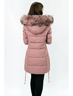 Dámska prešívaná zimná bunda s kapucňou Old Pink (7690) Dámska prešívaná zimná bunda s kapucňou Old Pink (7690)