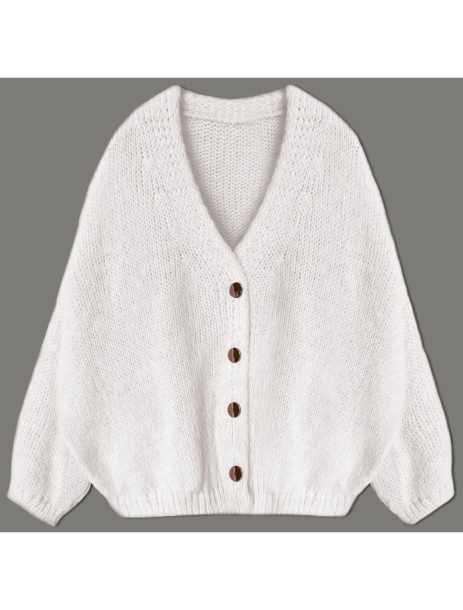 Ľahký oversize sveter v ecru farbe (59100)