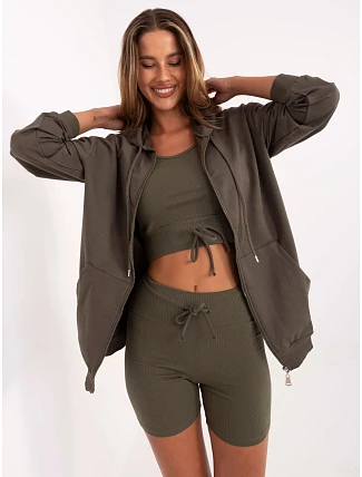 Dámsky trojdielny základný khaki set (7742) Dámsky trojdielny základný khaki set (7742)