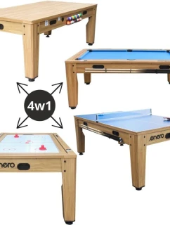 MULTIGEROVÝ STÔL 4V1 BILARDOVÝ STÔL TENISOVÝ STÔL DATINGOVÝ STÔL 214x121.6x81.3CM DREVENÉ ENERO